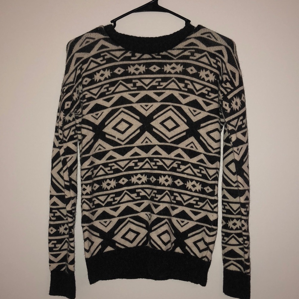 Black and white Aztec sweater